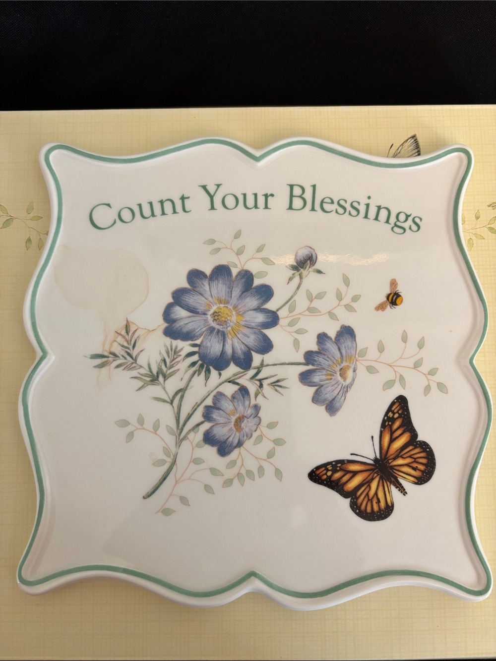 Lenox Butterfly “Count Your Blessings" Trivet
